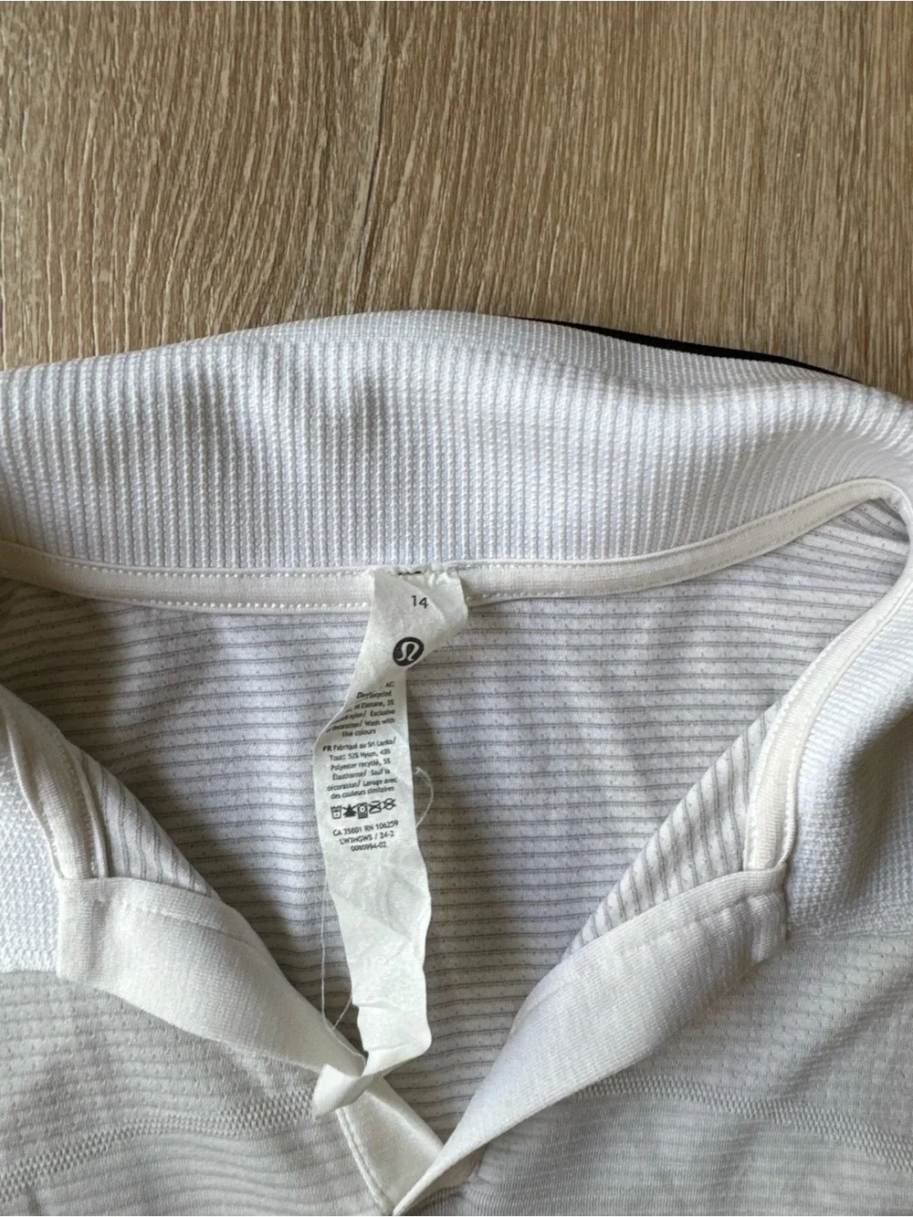Women's Lululemon White Polo Crop Top with Contrast Trim